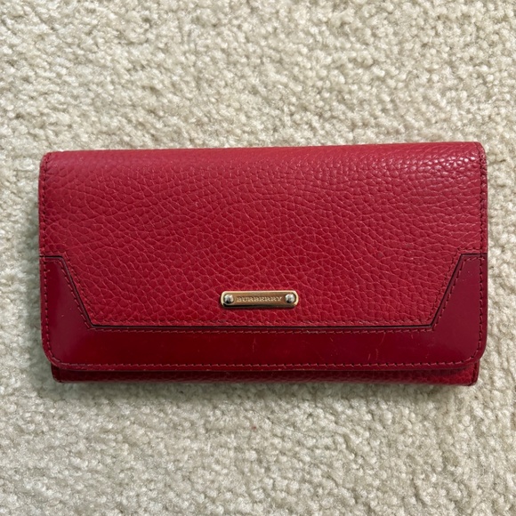 Burberry wallet - long red leather - Picture 2 of 14